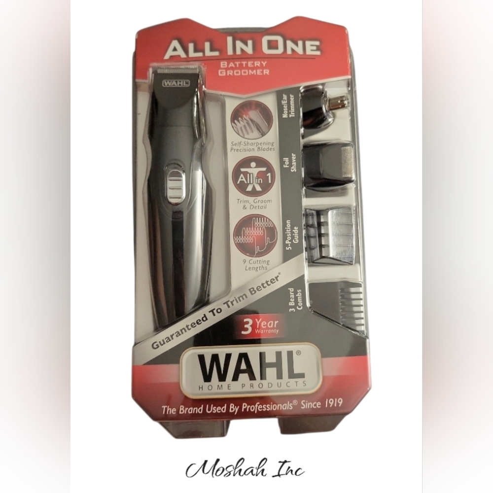 WAHL 3-In-1 Nose Ear Beard Hair Precision Trimmer Foil Shaver BATTERY GROOMER